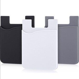 3Pc Agent White USA Cell Phone Stick on Soft Wallet for Money or Credit Cards